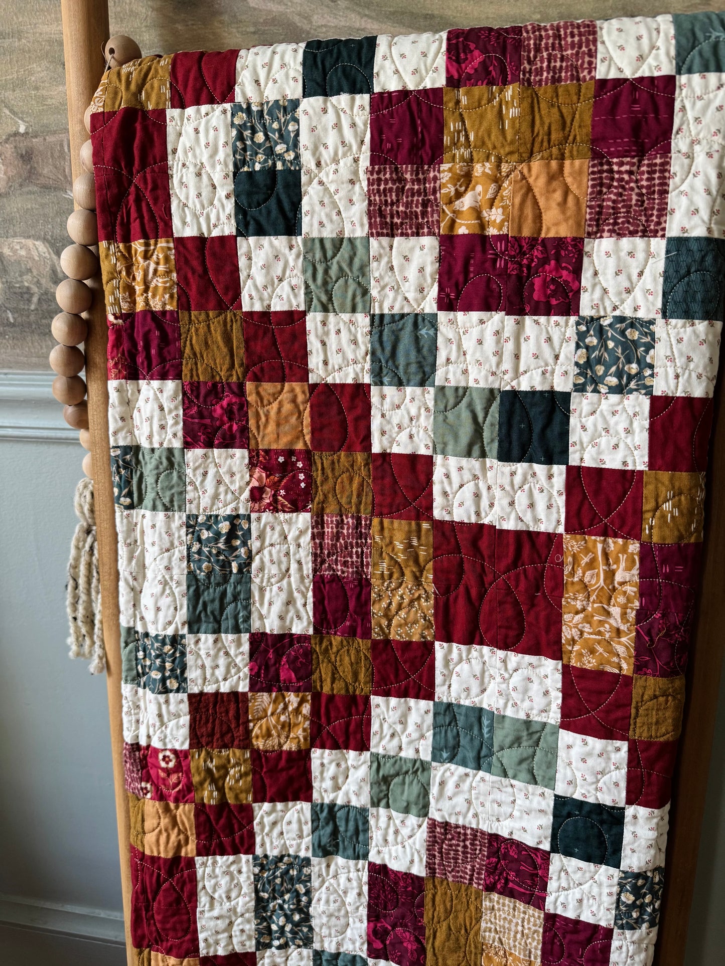 Scrappy Trip Around the World - Finished Quilt - Handmade