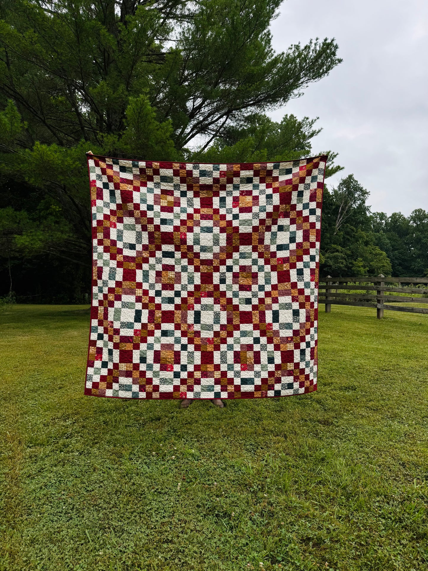 Scrappy Trip Around the World - Finished Quilt - Handmade
