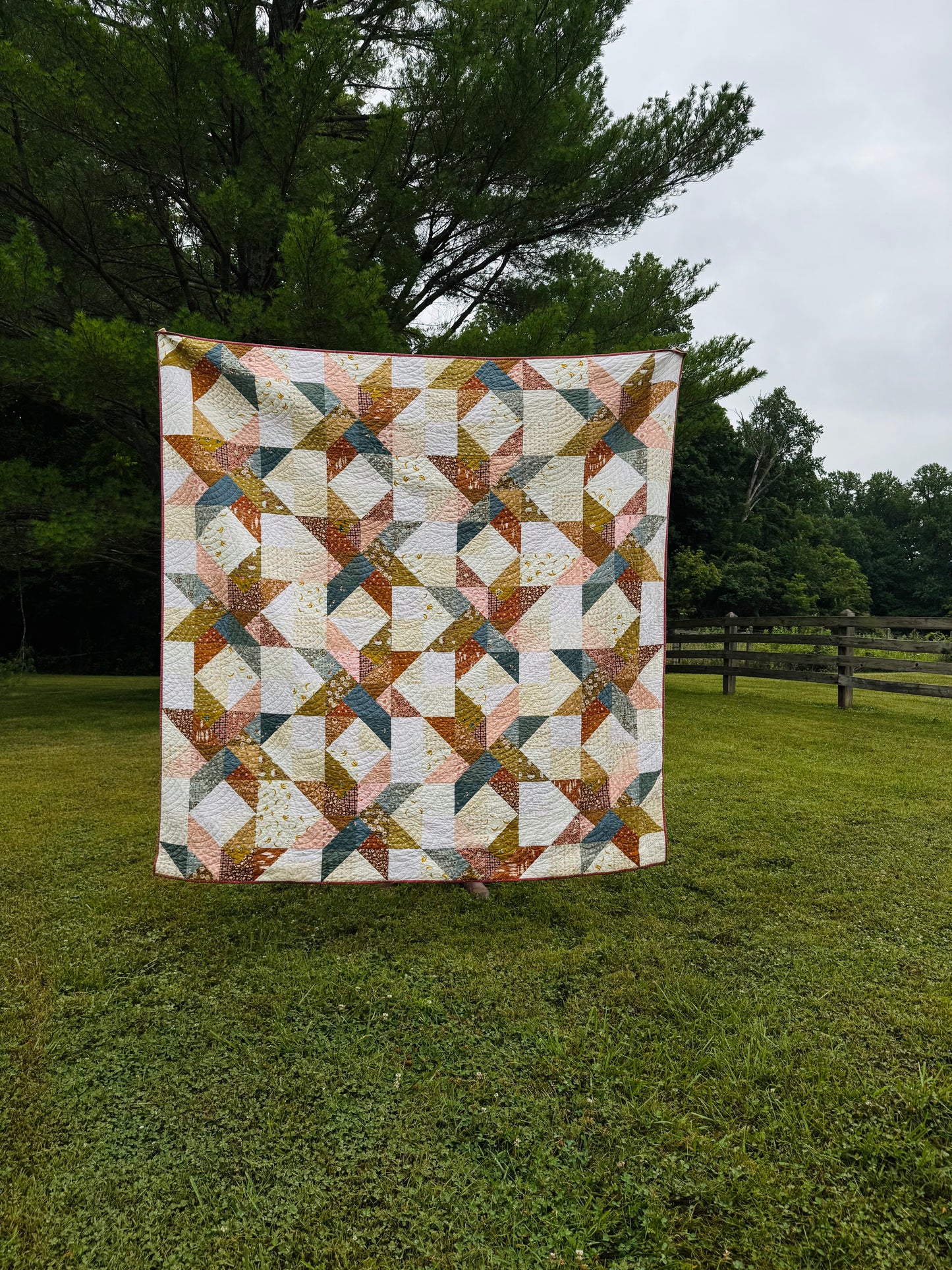 Knotty Handmade Quilt - Throw Size - Finished Quilt