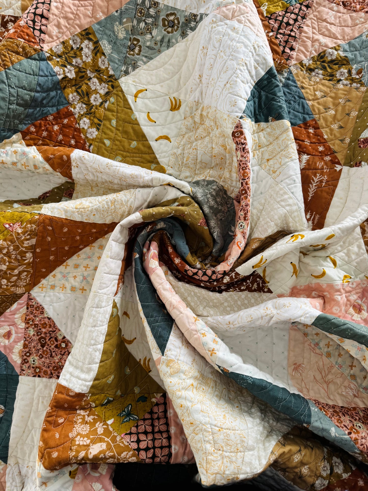 Knotty Handmade Quilt - Throw Size - Finished Quilt