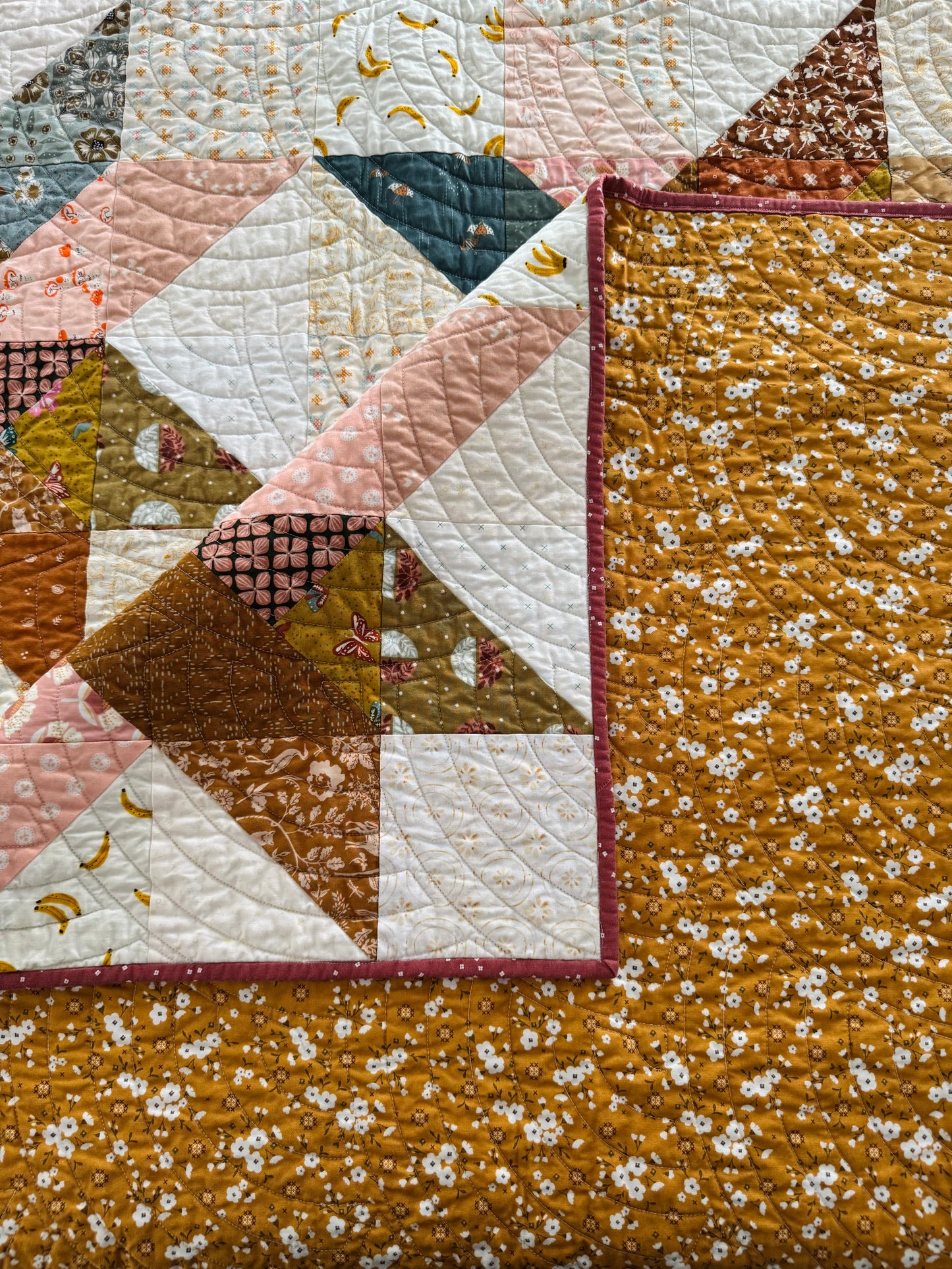 Knotty Handmade Quilt - Throw Size - Finished Quilt