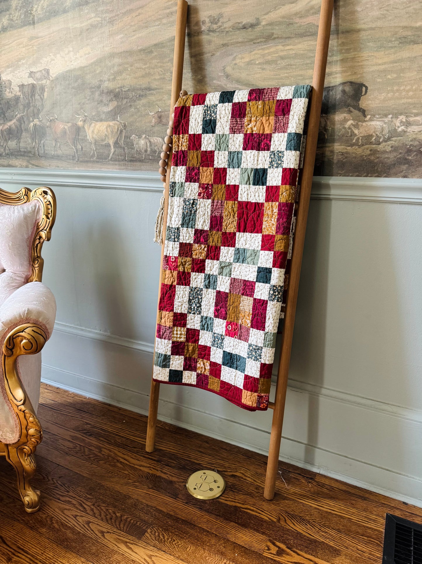 Scrappy Trip Around the World - Finished Quilt - Handmade