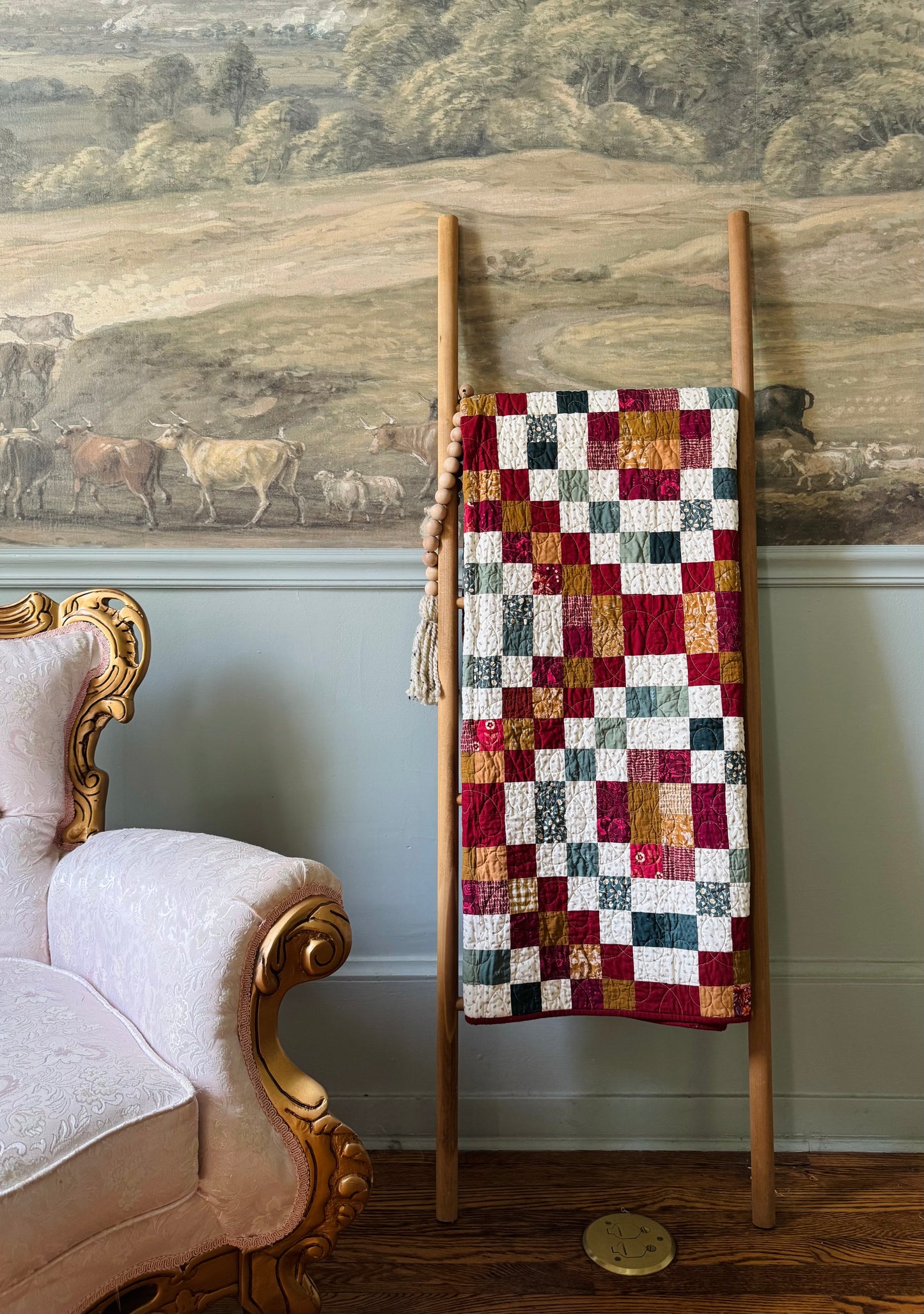 Scrappy Trip Around the World - Finished Quilt - Handmade